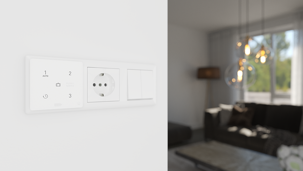 Capteur de CO2 sans fil Brink fixé au mur